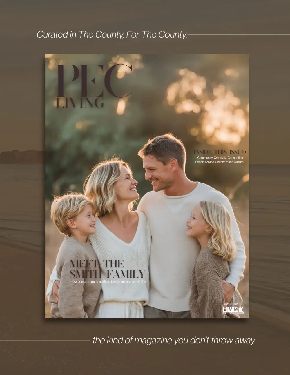 PEC Living magazine cover, Prince Edward County community publication