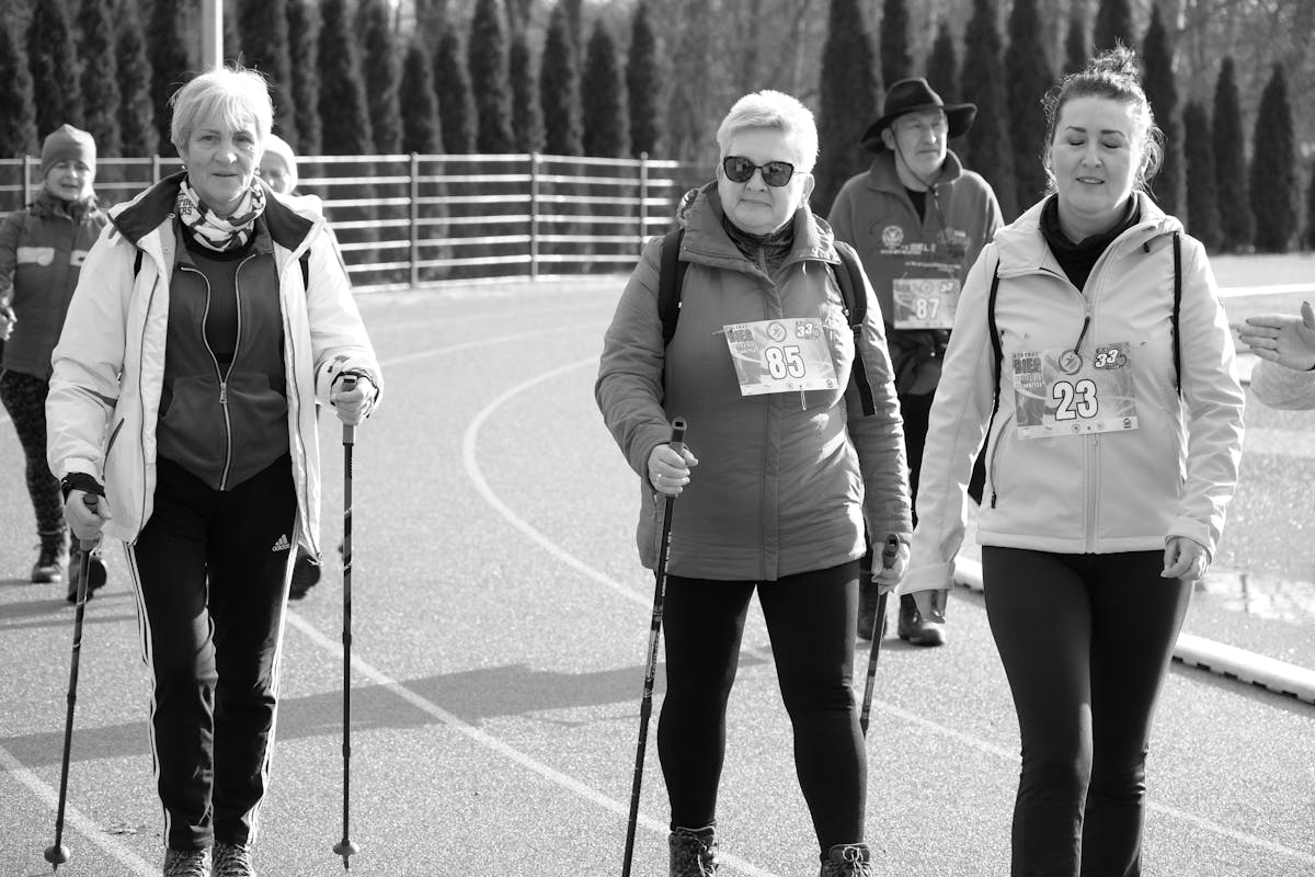 Group of people participating in a community charity walk
